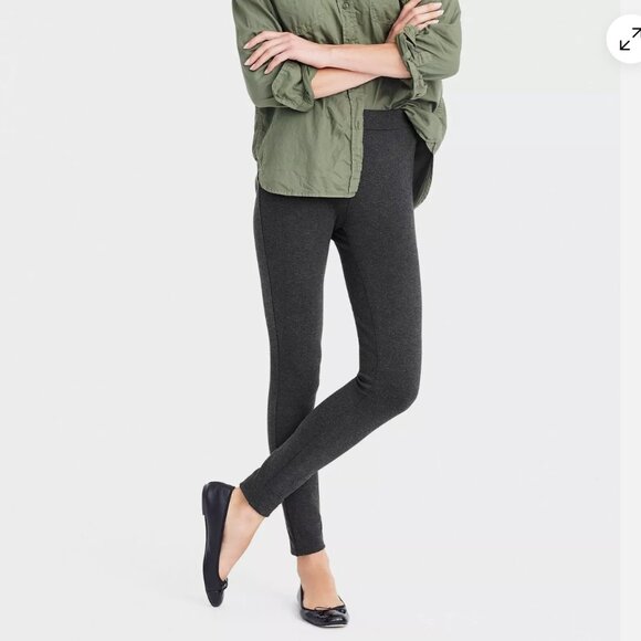 J.Crew High Rise Ponte Leggings with Elastic Waist and Exposed Back Zipper - Picture 1 of 16